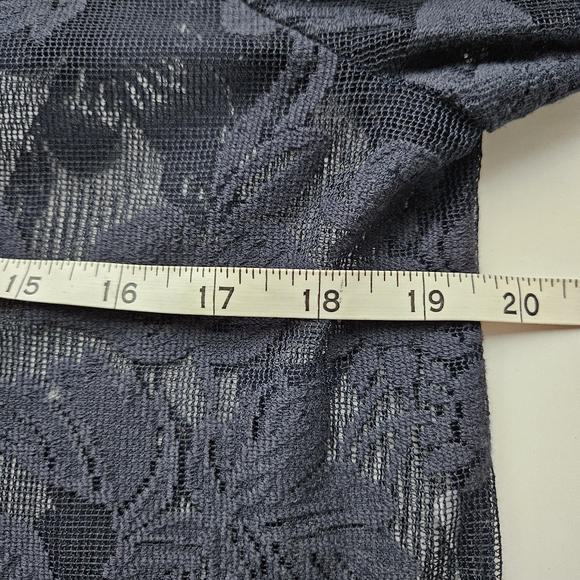 See By Chloe Navy Blue Lace High Neck Long Sleeve Ruffled Blouse - Picture 11 of 11